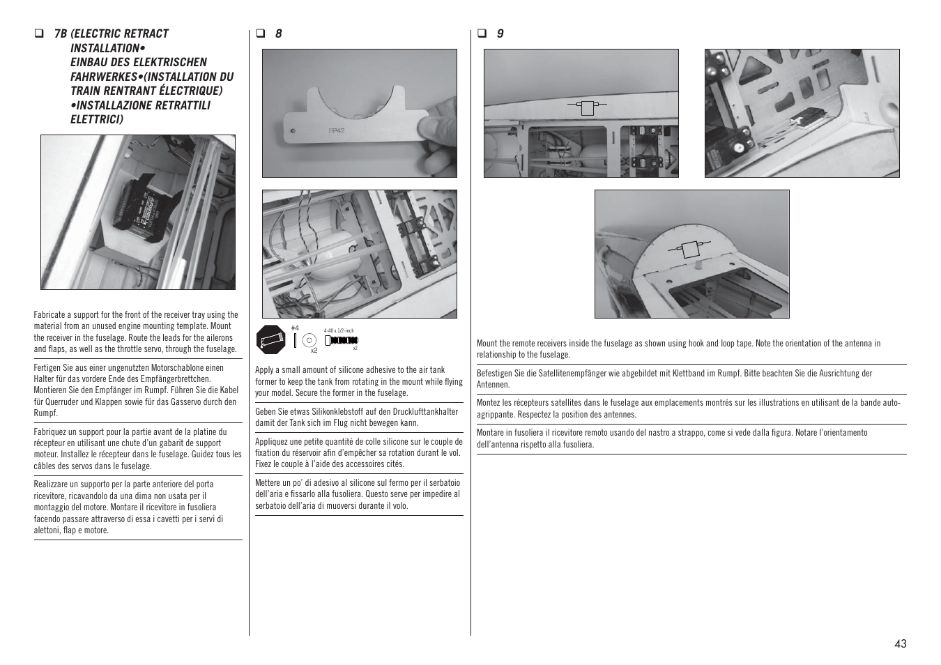 Hangar 9 F4U-1D Corsair 60cc ARF (3 Boxes) User Manual | Page 43 / 96