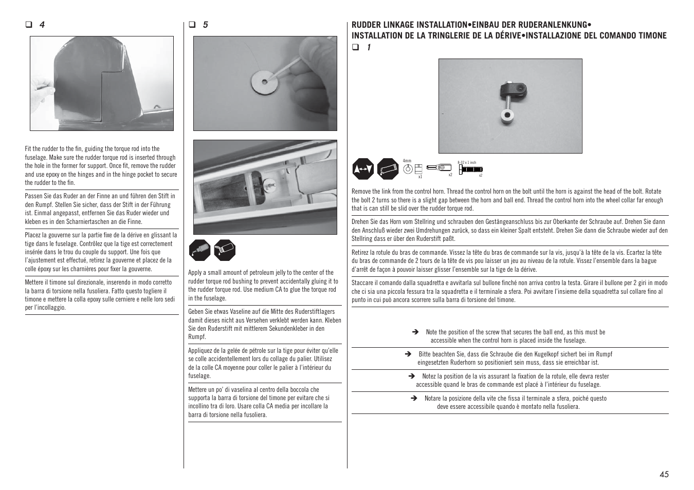 Hangar 9 F4U-1D Corsair 60cc ARF (3 Boxes) User Manual | Page 45 / 96