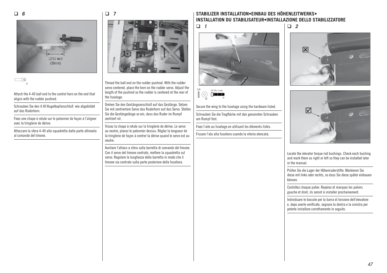 Hangar 9 F4U-1D Corsair 60cc ARF (3 Boxes) User Manual | Page 47 / 96