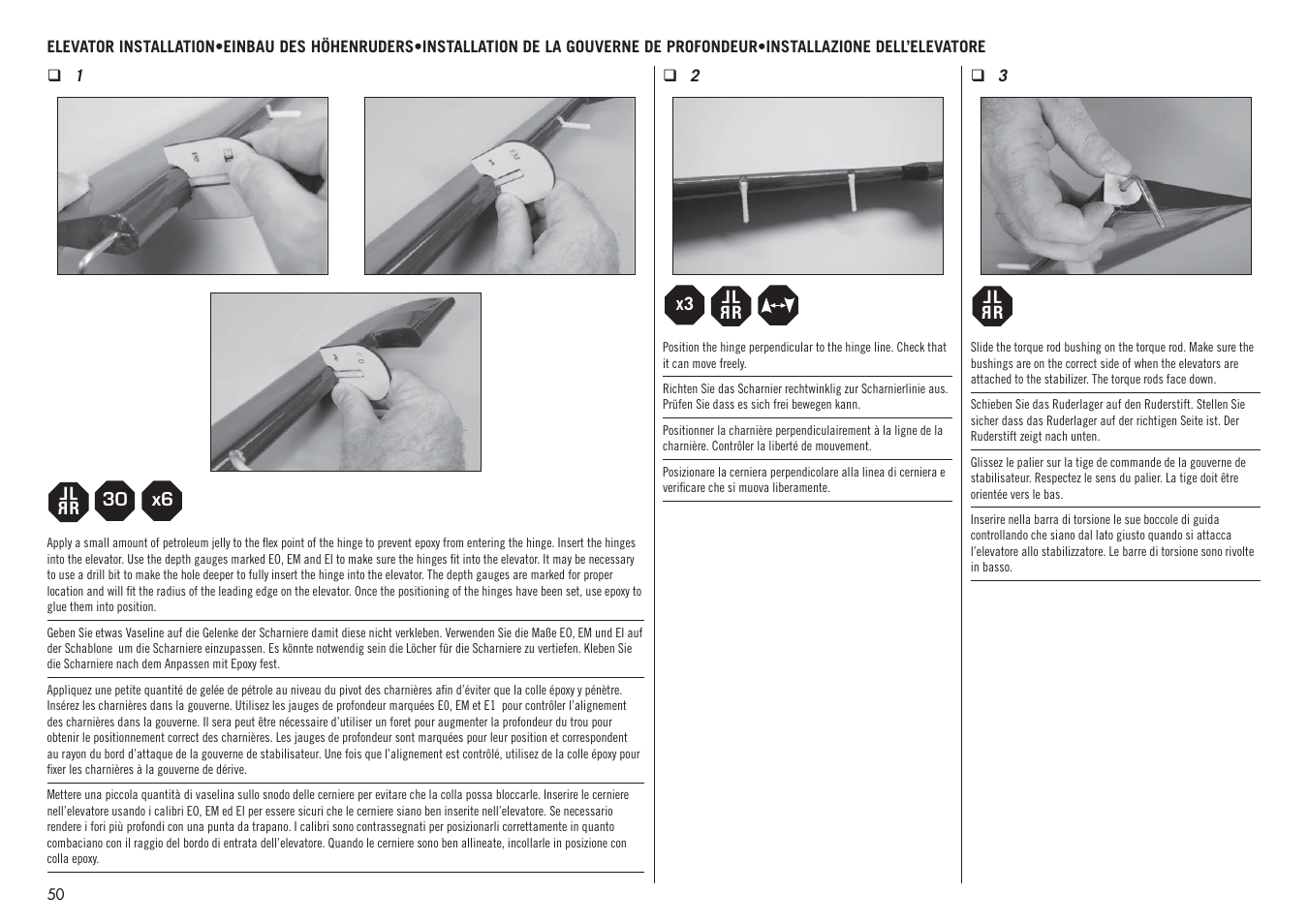 Hangar 9 F4U-1D Corsair 60cc ARF (3 Boxes) User Manual | Page 50 / 96