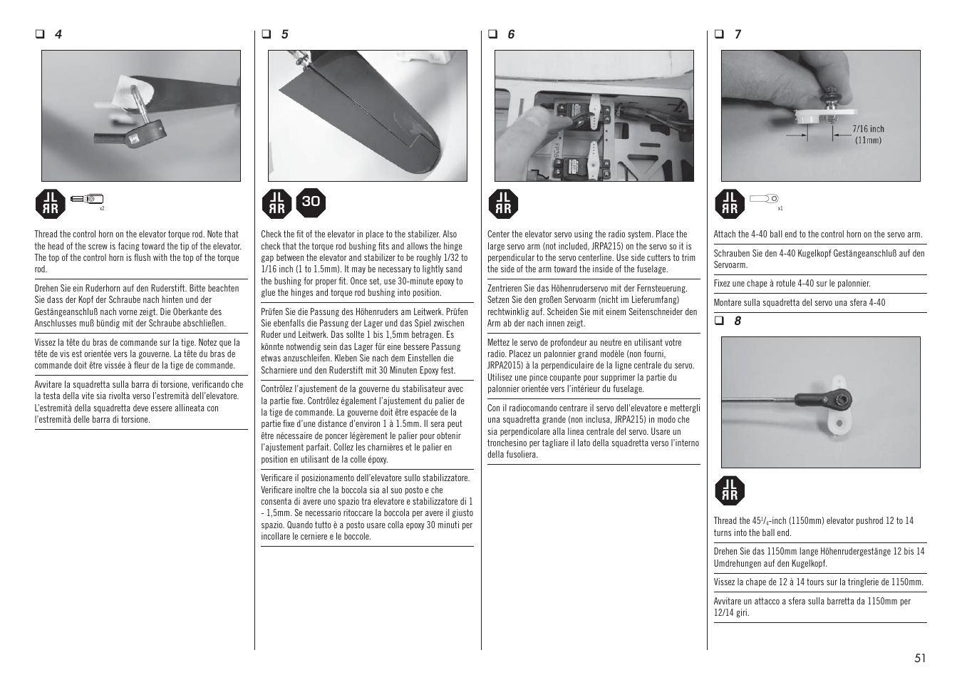 Hangar 9 F4U-1D Corsair 60cc ARF (3 Boxes) User Manual | Page 51 / 96