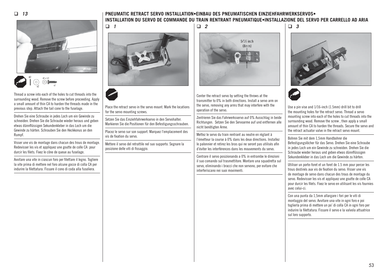 Hangar 9 F4U-1D Corsair 60cc ARF (3 Boxes) User Manual | Page 53 / 96