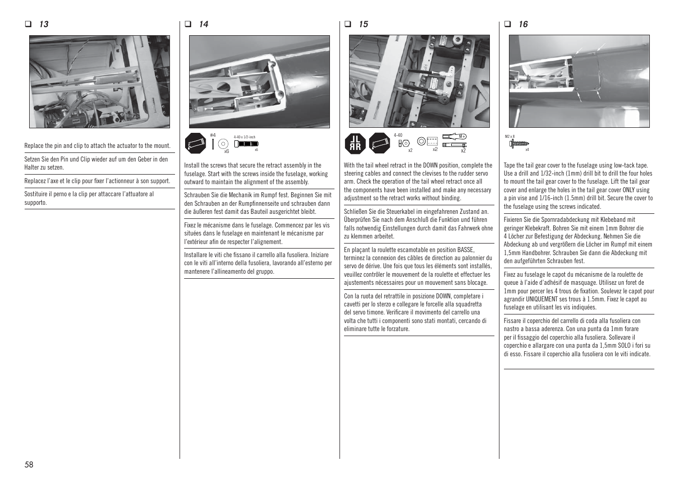 Lr l r | Hangar 9 F4U-1D Corsair 60cc ARF (3 Boxes) User Manual | Page 58 / 96