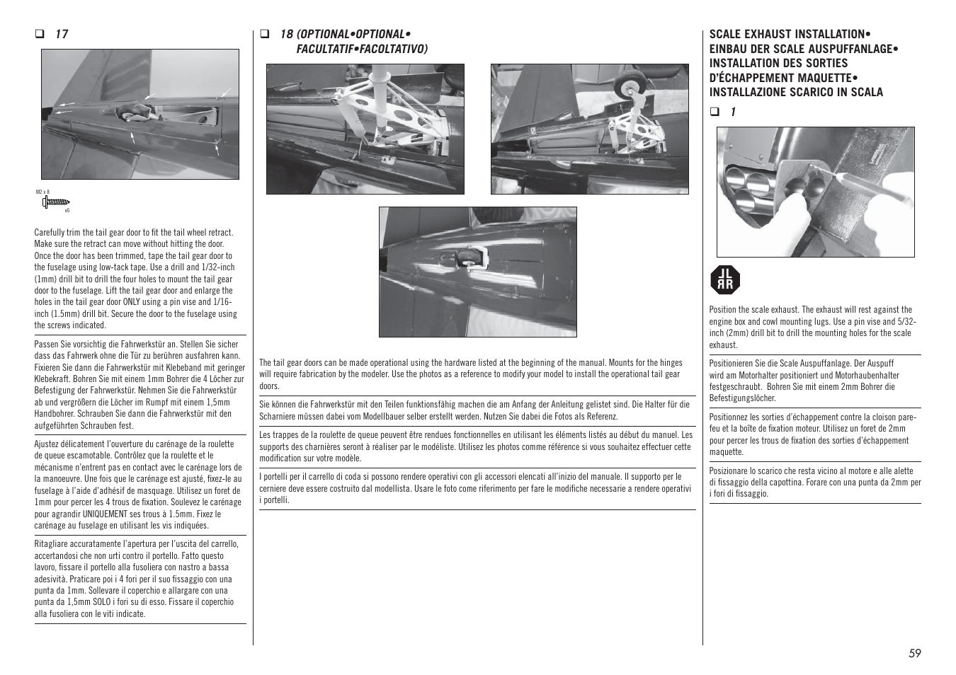 Hangar 9 F4U-1D Corsair 60cc ARF (3 Boxes) User Manual | Page 59 / 96