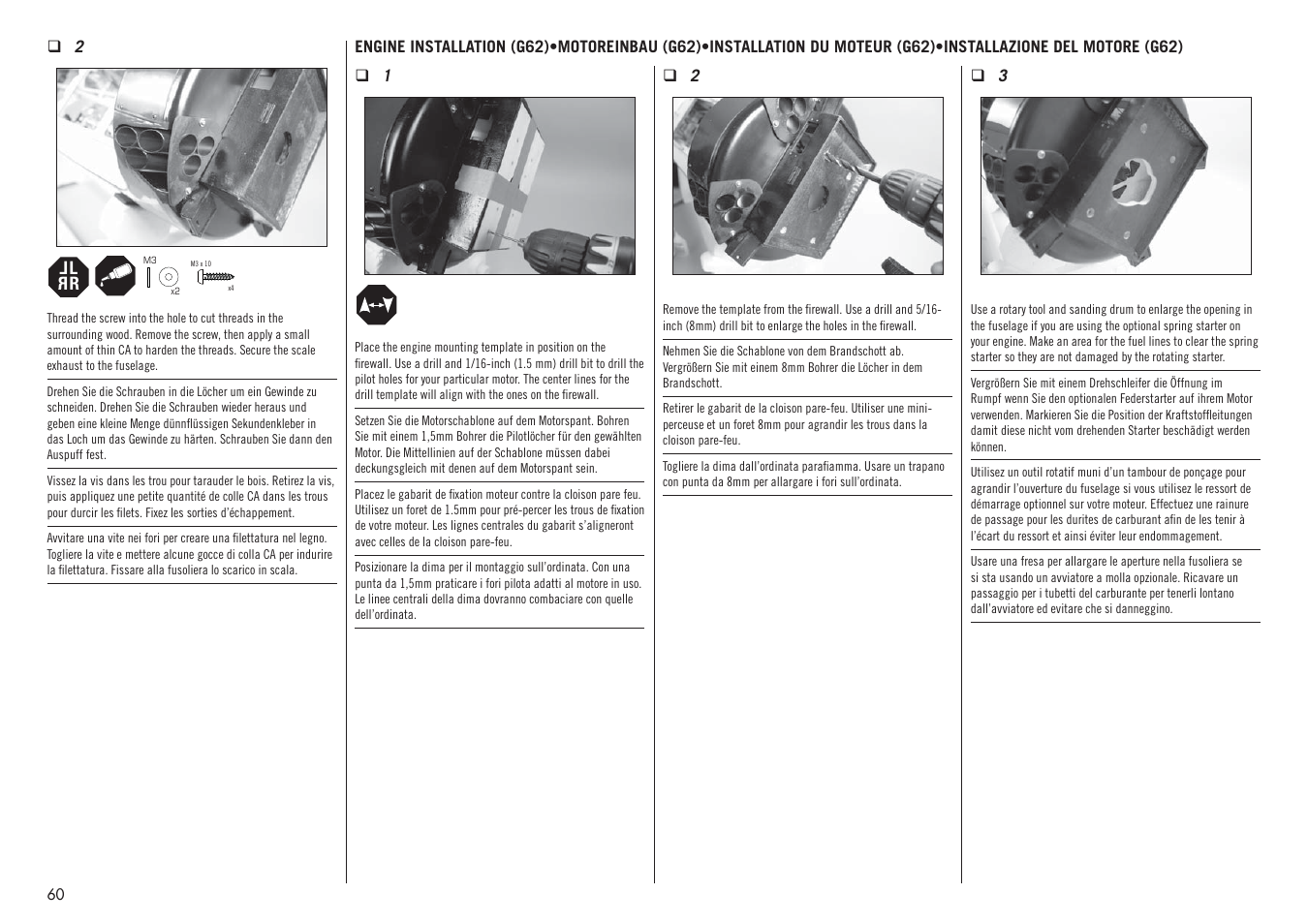 Hangar 9 F4U-1D Corsair 60cc ARF (3 Boxes) User Manual | Page 60 / 96