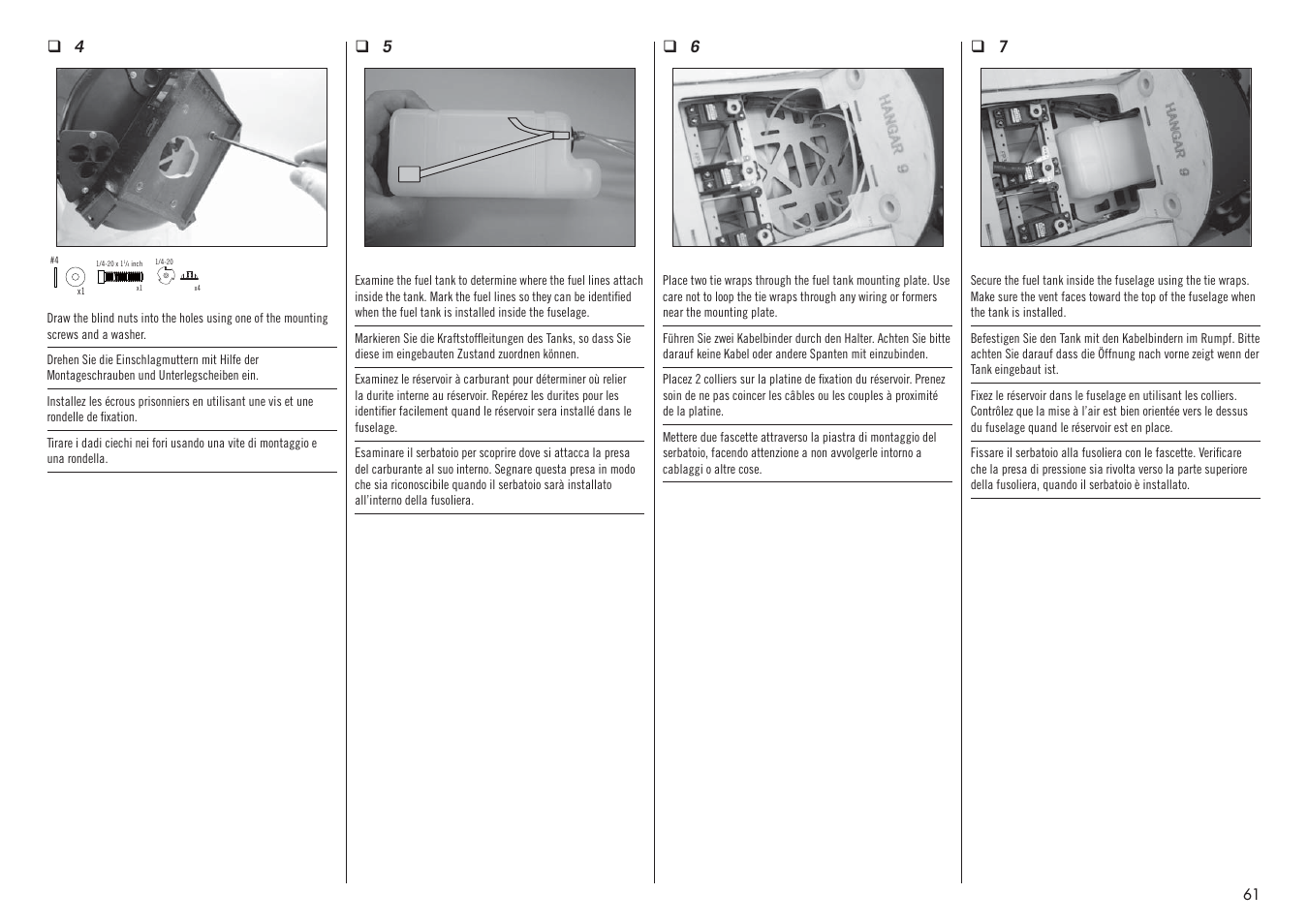 Hangar 9 F4U-1D Corsair 60cc ARF (3 Boxes) User Manual | Page 61 / 96