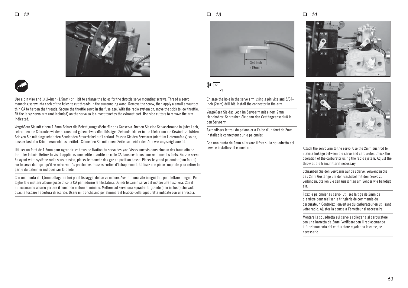 Hangar 9 F4U-1D Corsair 60cc ARF (3 Boxes) User Manual | Page 63 / 96