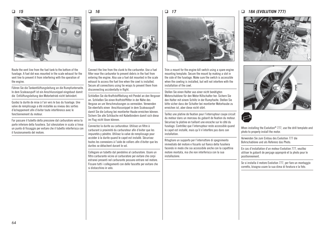 Hangar 9 F4U-1D Corsair 60cc ARF (3 Boxes) User Manual | Page 64 / 96