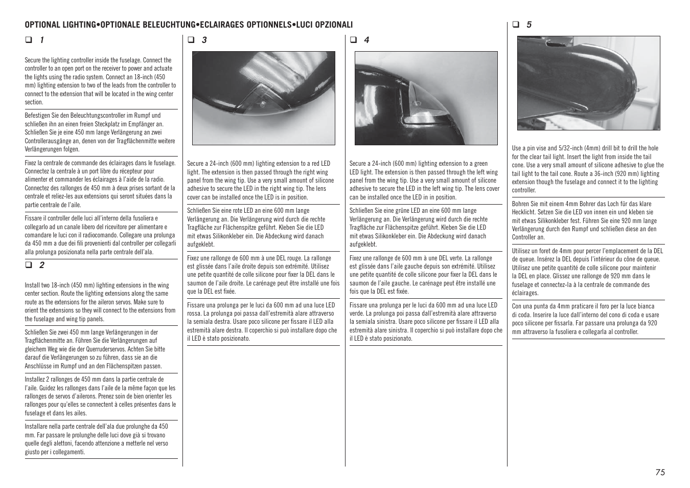 Hangar 9 F4U-1D Corsair 60cc ARF (3 Boxes) User Manual | Page 75 / 96