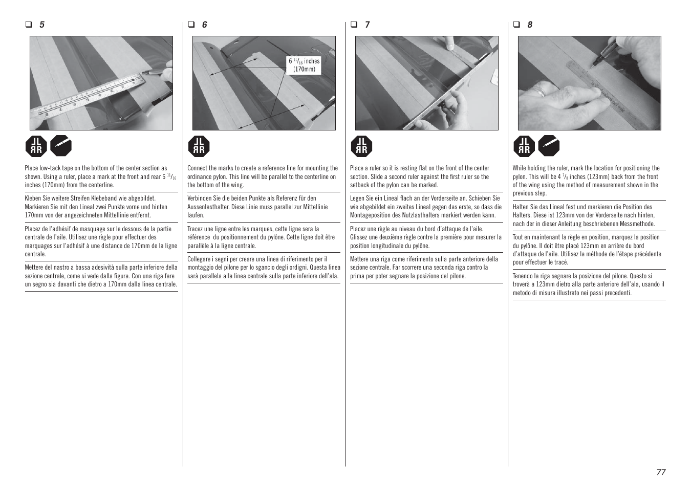 Hangar 9 F4U-1D Corsair 60cc ARF (3 Boxes) User Manual | Page 77 / 96