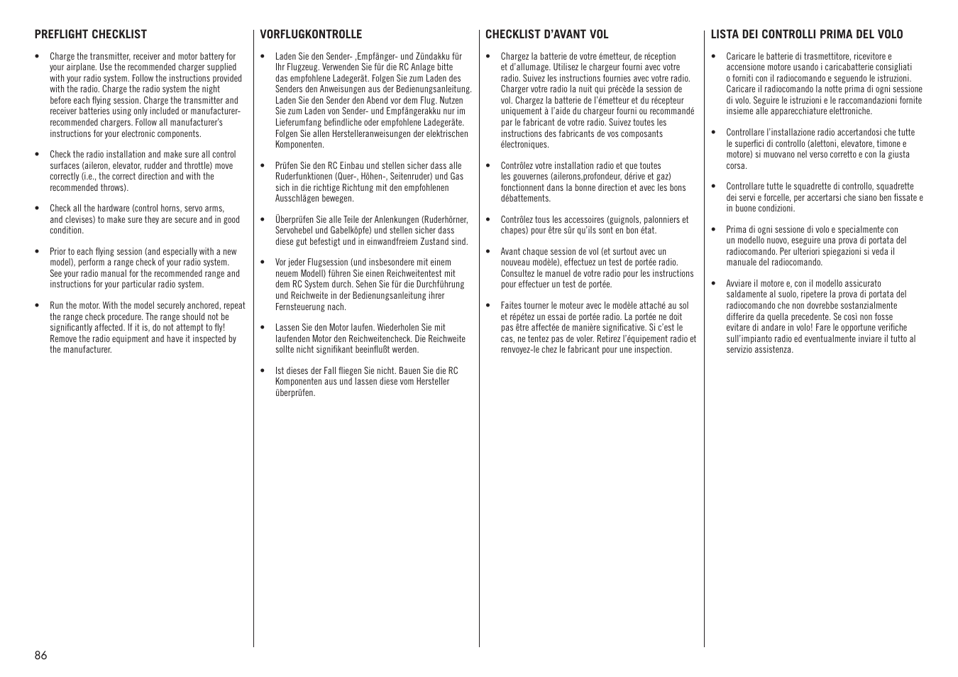 Hangar 9 F4U-1D Corsair 60cc ARF (3 Boxes) User Manual | Page 86 / 96