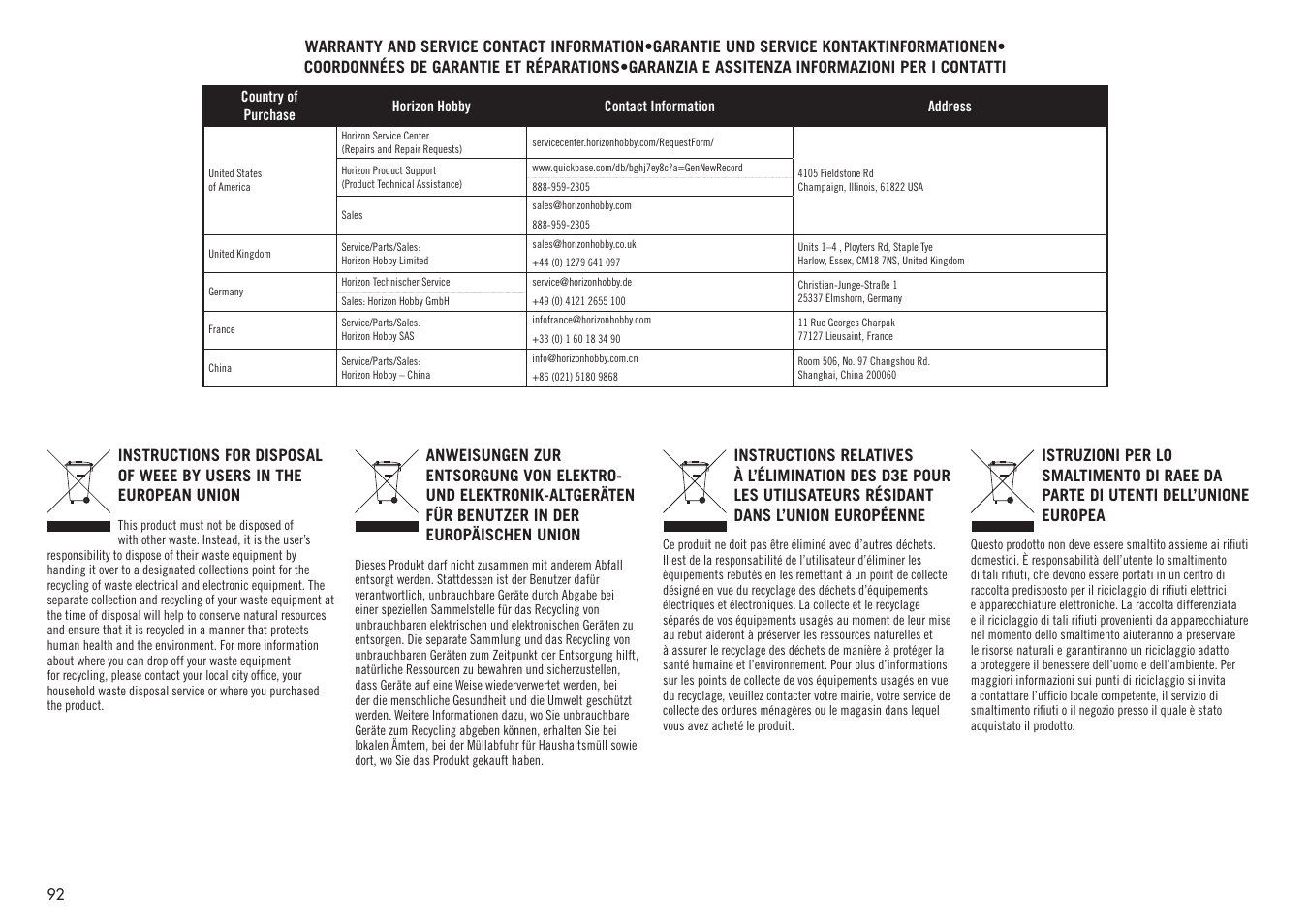 Hangar 9 F4U-1D Corsair 60cc ARF (3 Boxes) User Manual | Page 92 / 96