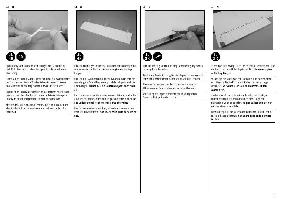 Hangar 9 1/4-Scale PA-18 Super Cub ARF User Manual | Page 15 / 84