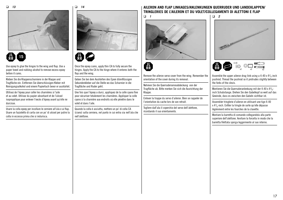 Hangar 9 1/4-Scale PA-18 Super Cub ARF User Manual | Page 17 / 84