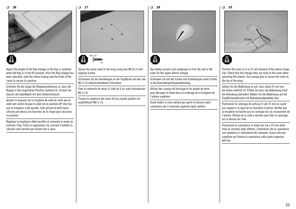 Hangar 9 1/4-Scale PA-18 Super Cub ARF User Manual | Page 23 / 84