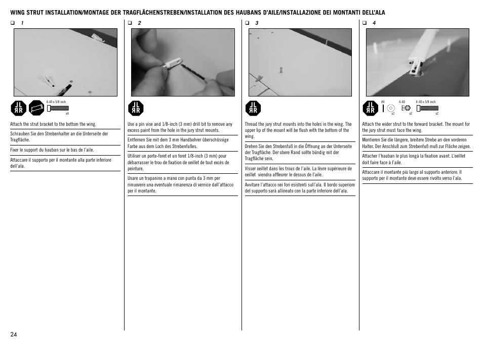 Hangar 9 1/4-Scale PA-18 Super Cub ARF User Manual | Page 24 / 84