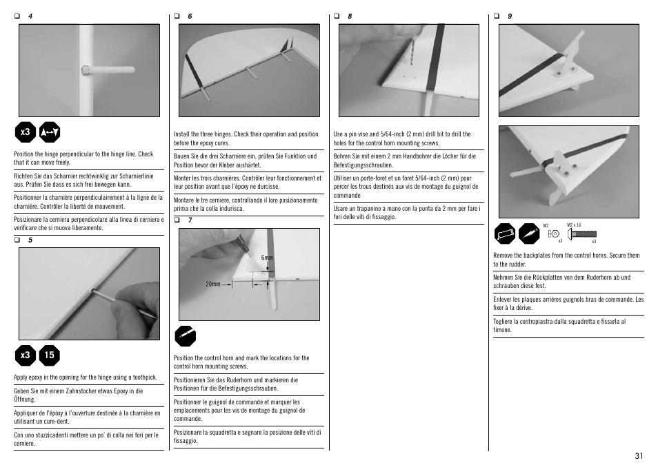Hangar 9 1/4-Scale PA-18 Super Cub ARF User Manual | Page 31 / 84