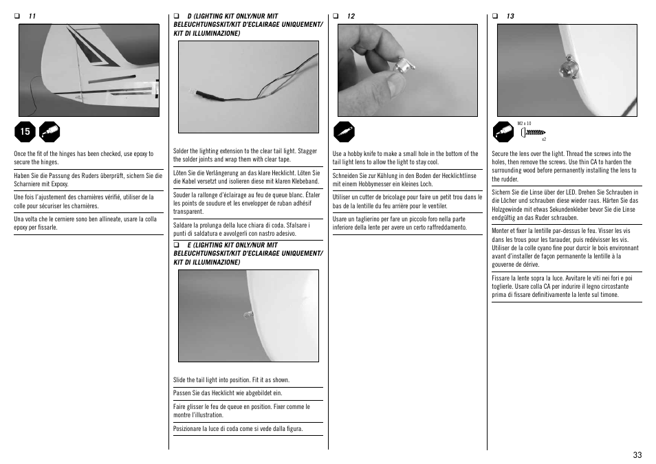 Hangar 9 1/4-Scale PA-18 Super Cub ARF User Manual | Page 33 / 84
