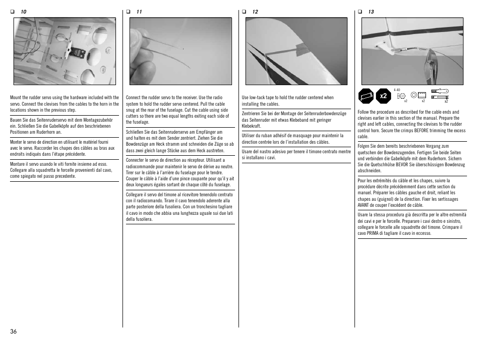 Hangar 9 1/4-Scale PA-18 Super Cub ARF User Manual | Page 36 / 84