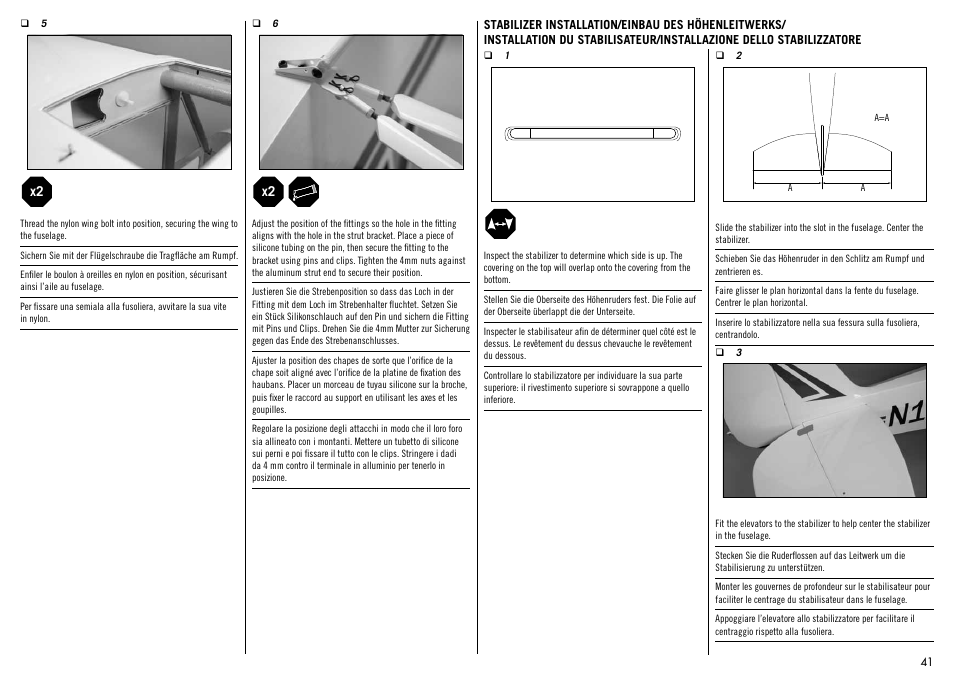 Hangar 9 1/4-Scale PA-18 Super Cub ARF User Manual | Page 41 / 84