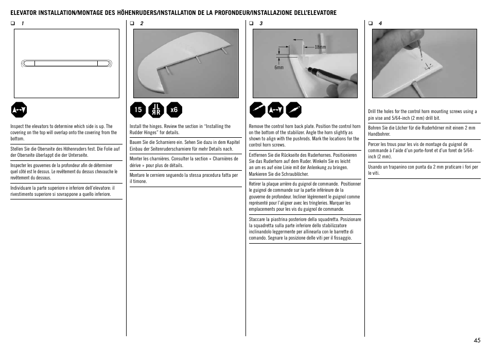 Hangar 9 1/4-Scale PA-18 Super Cub ARF User Manual | Page 45 / 84