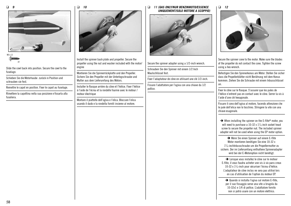 Hangar 9 1/4-Scale PA-18 Super Cub ARF User Manual | Page 58 / 84