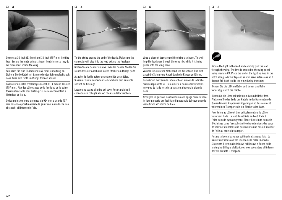 Hangar 9 1/4-Scale PA-18 Super Cub ARF User Manual | Page 62 / 84