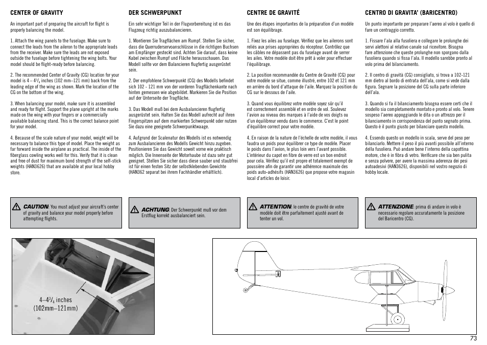 Hangar 9 1/4-Scale PA-18 Super Cub ARF User Manual | Page 73 / 84