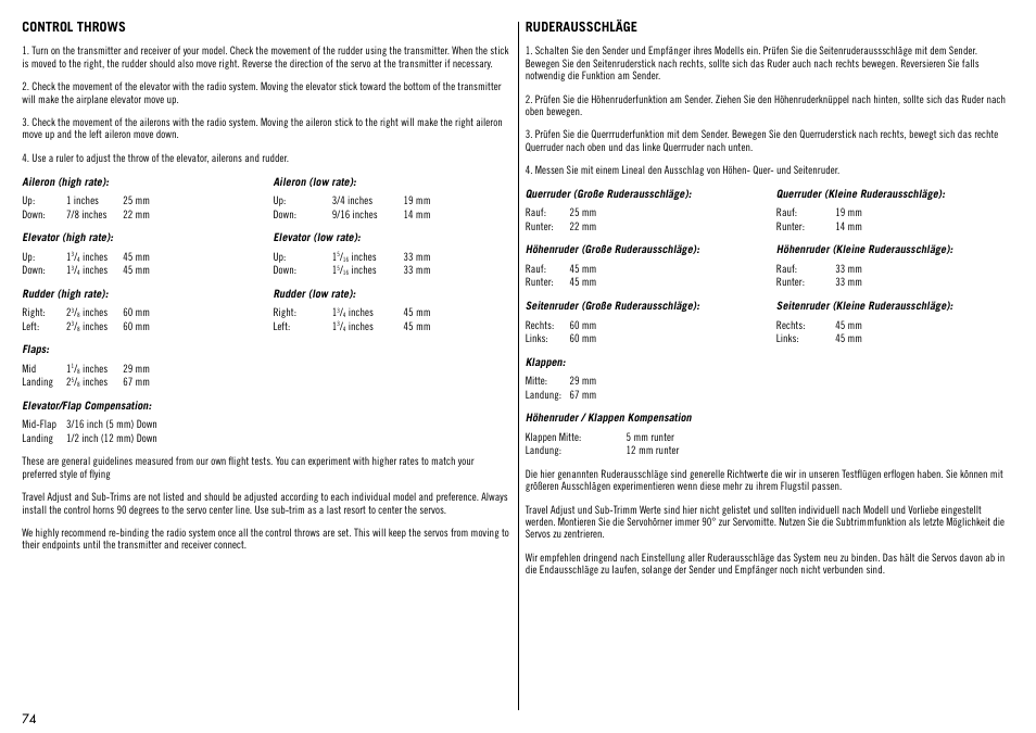 Hangar 9 1/4-Scale PA-18 Super Cub ARF User Manual | Page 74 / 84