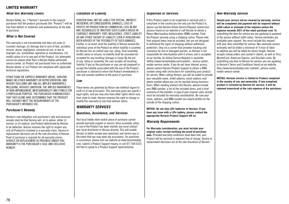 Hangar 9 1/4-Scale PA-18 Super Cub ARF User Manual | Page 78 / 84