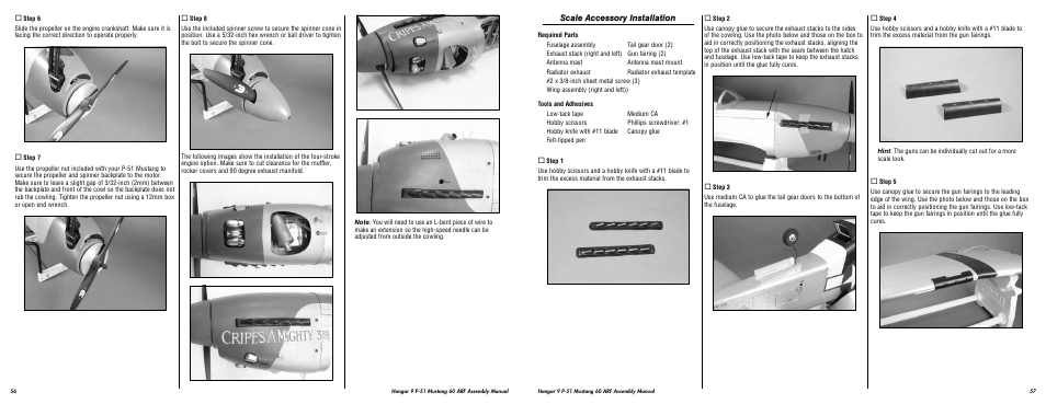 Scale accessory installation | Hangar 9 P-51D Blue Nose 60 ARF User Manual | Page 29 / 37