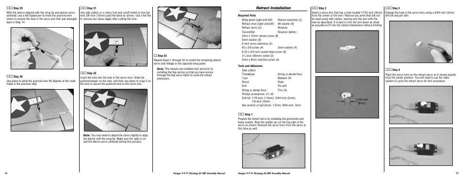 Retract installation | Hangar 9 P-51D Blue Nose 60 ARF User Manual | Page 9 / 37