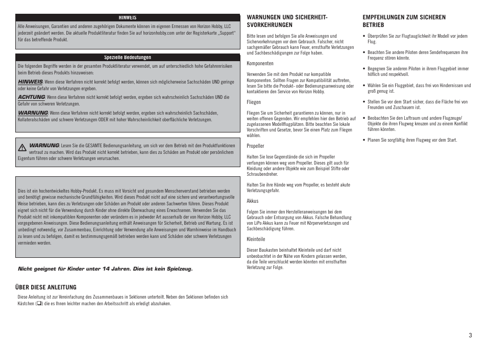 Hangar 9 Inverza 62 (3 boxes) User Manual | Page 3 / 48