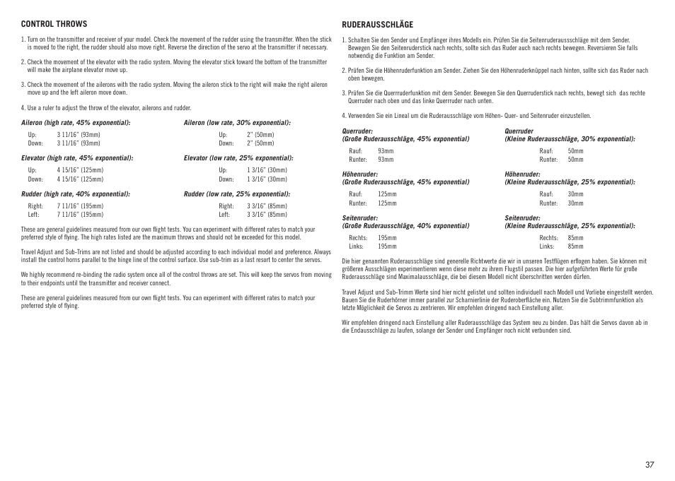 Hangar 9 Inverza 62 (3 boxes) User Manual | Page 37 / 48