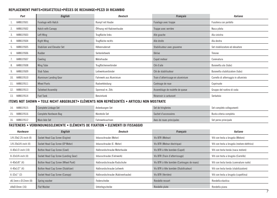 Hangar 9 Inverza 62 (3 boxes) User Manual | Page 7 / 48
