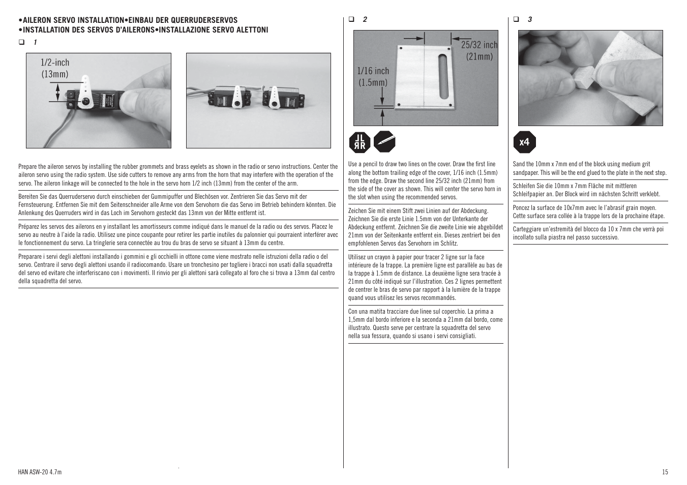 Lr l r | Hangar 9 ASW 20 4.7m ARF (2 boxes) User Manual | Page 15 / 68