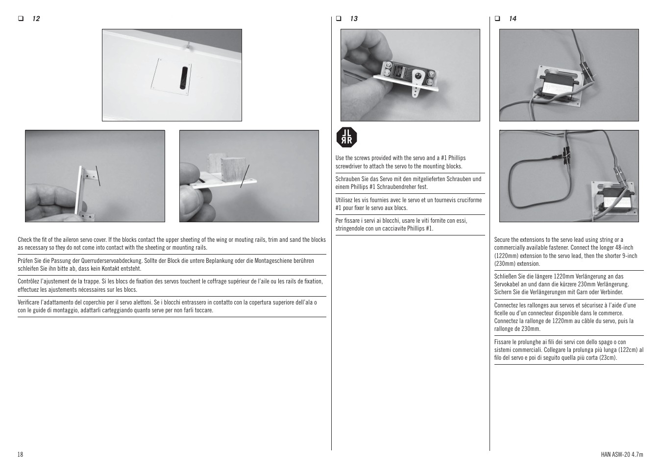Lr l r | Hangar 9 ASW 20 4.7m ARF (2 boxes) User Manual | Page 18 / 68