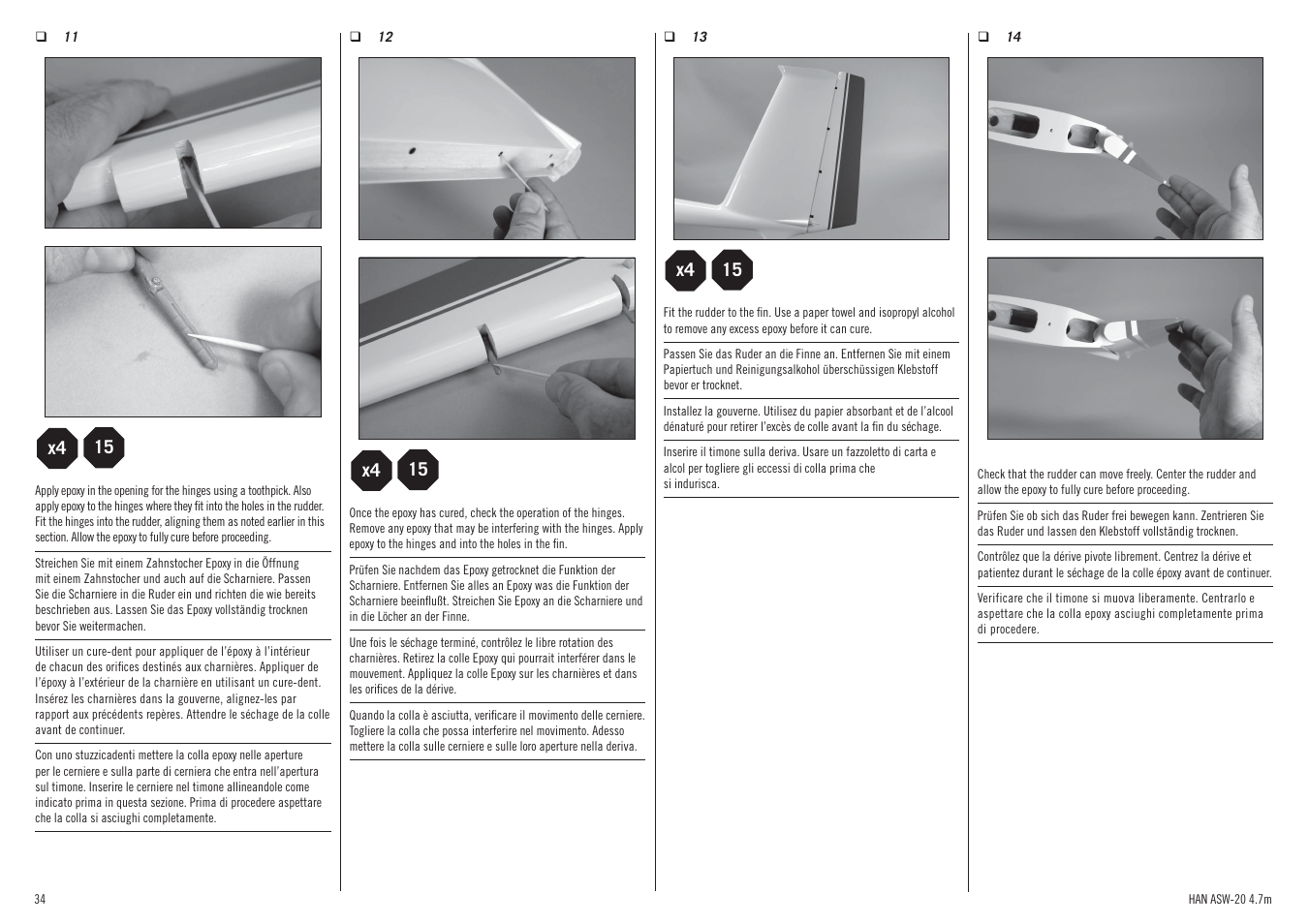 Hangar 9 ASW 20 4.7m ARF (2 boxes) User Manual | Page 34 / 68