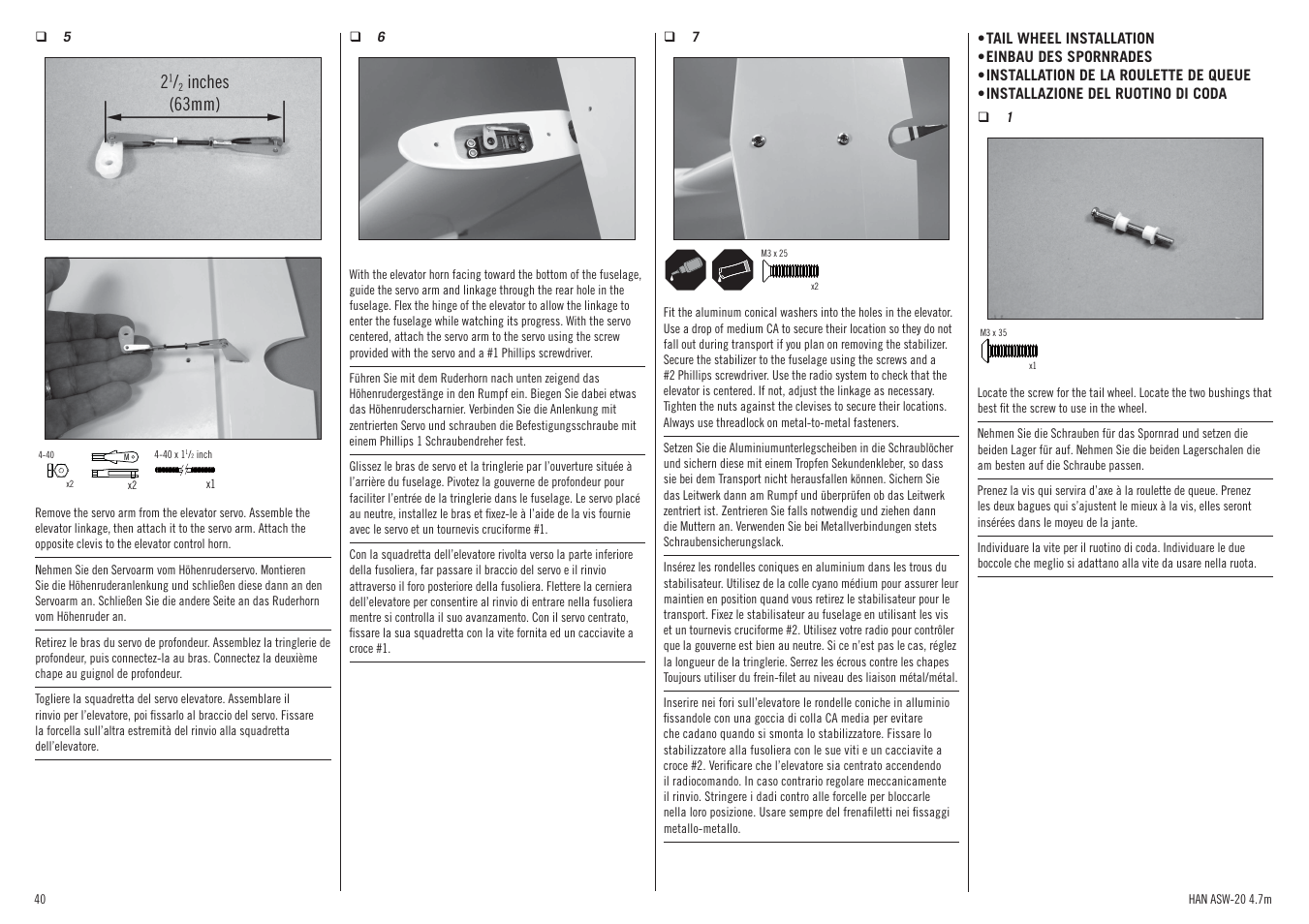 Hangar 9 ASW 20 4.7m ARF (2 boxes) User Manual | Page 40 / 68