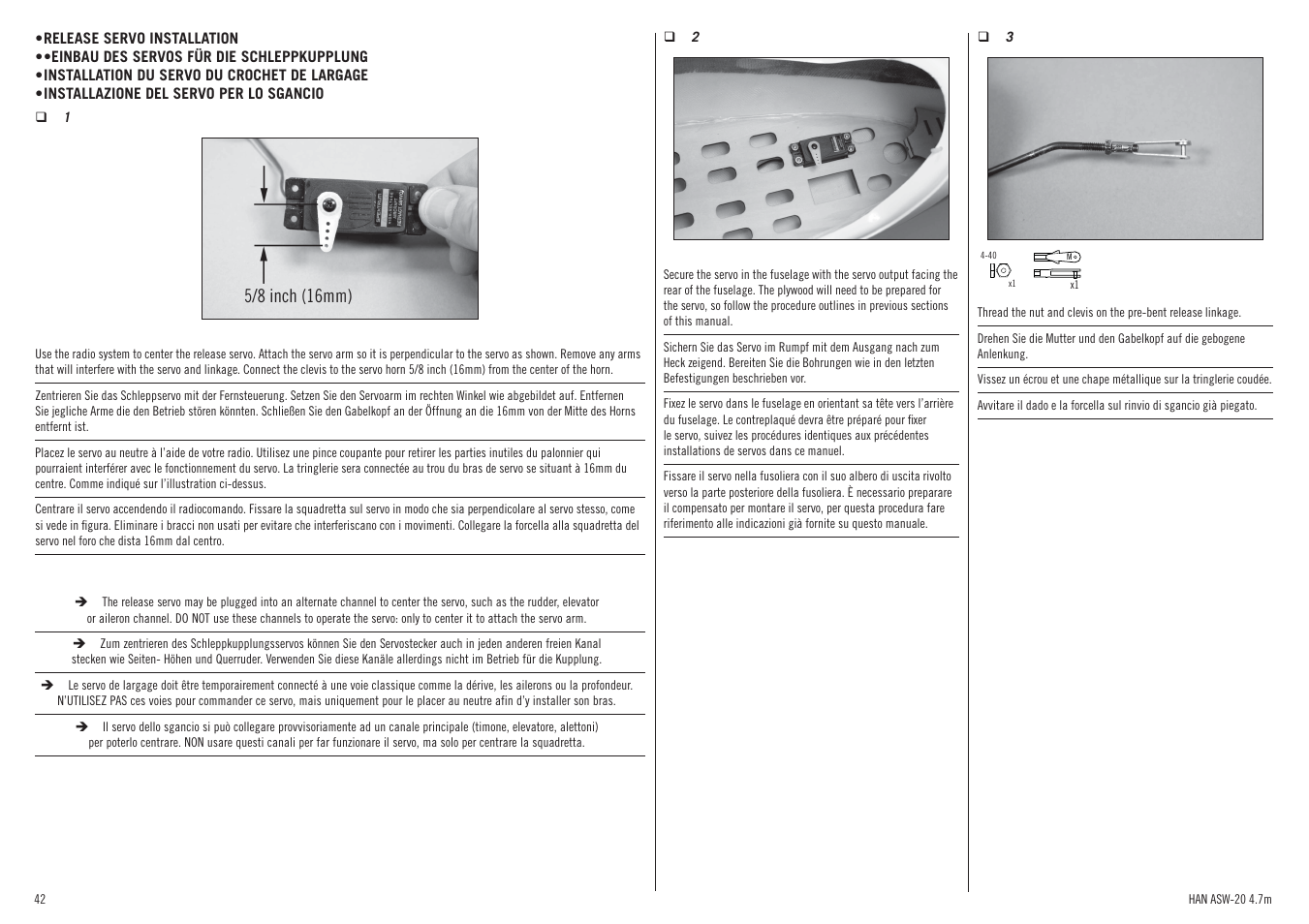 Hangar 9 ASW 20 4.7m ARF (2 boxes) User Manual | Page 42 / 68