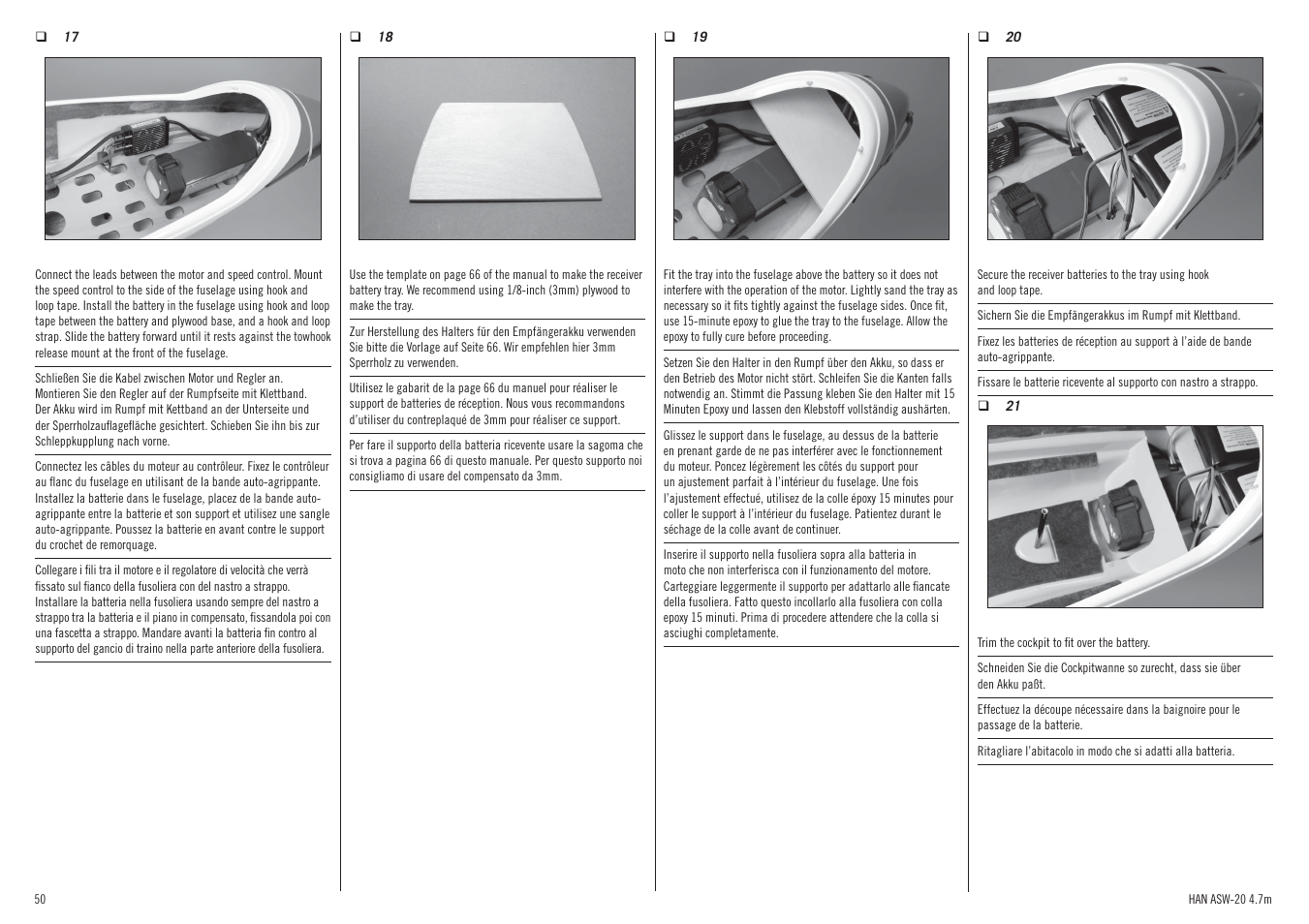 Hangar 9 ASW 20 4.7m ARF (2 boxes) User Manual | Page 50 / 68
