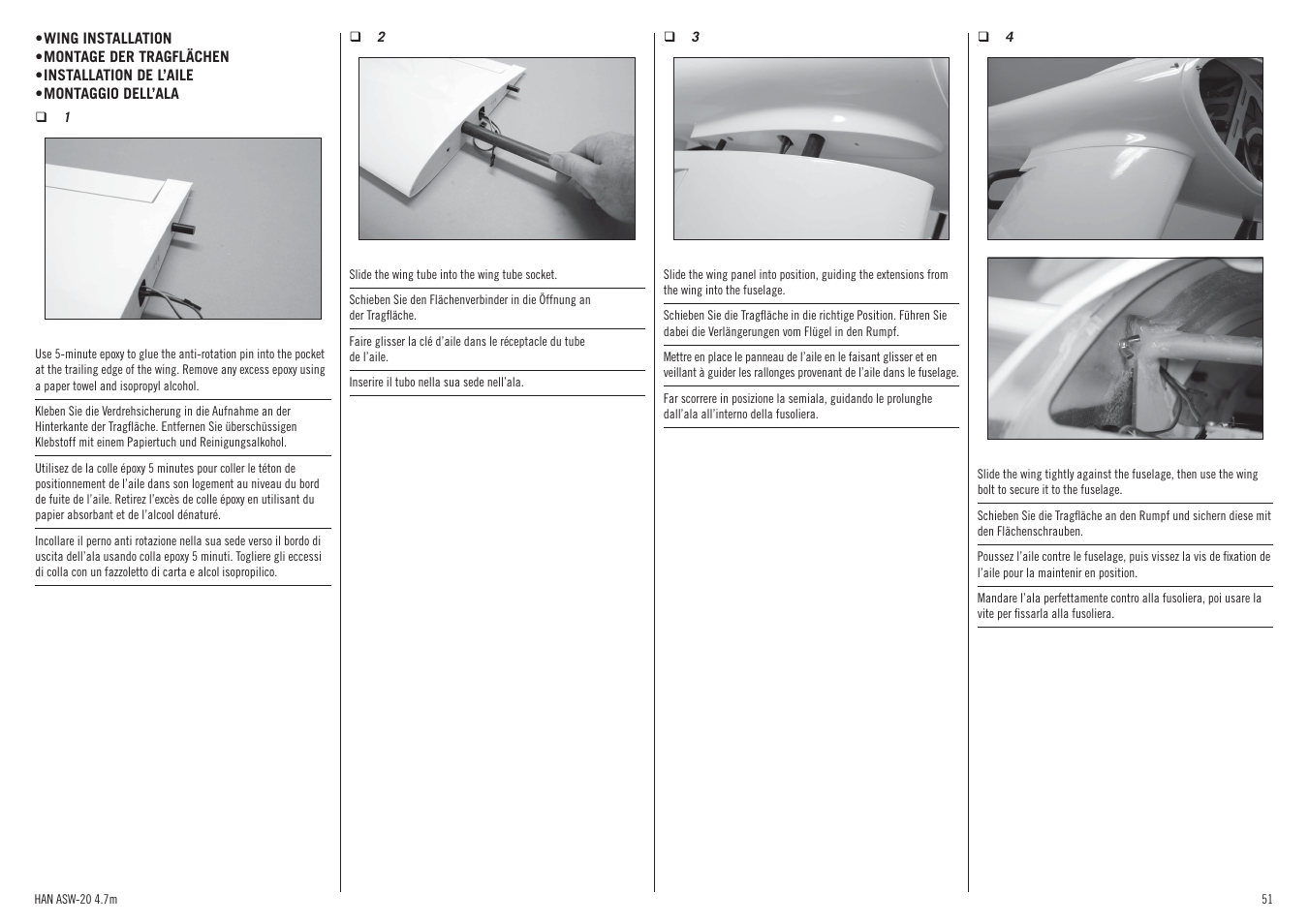 Hangar 9 ASW 20 4.7m ARF (2 boxes) User Manual | Page 51 / 68