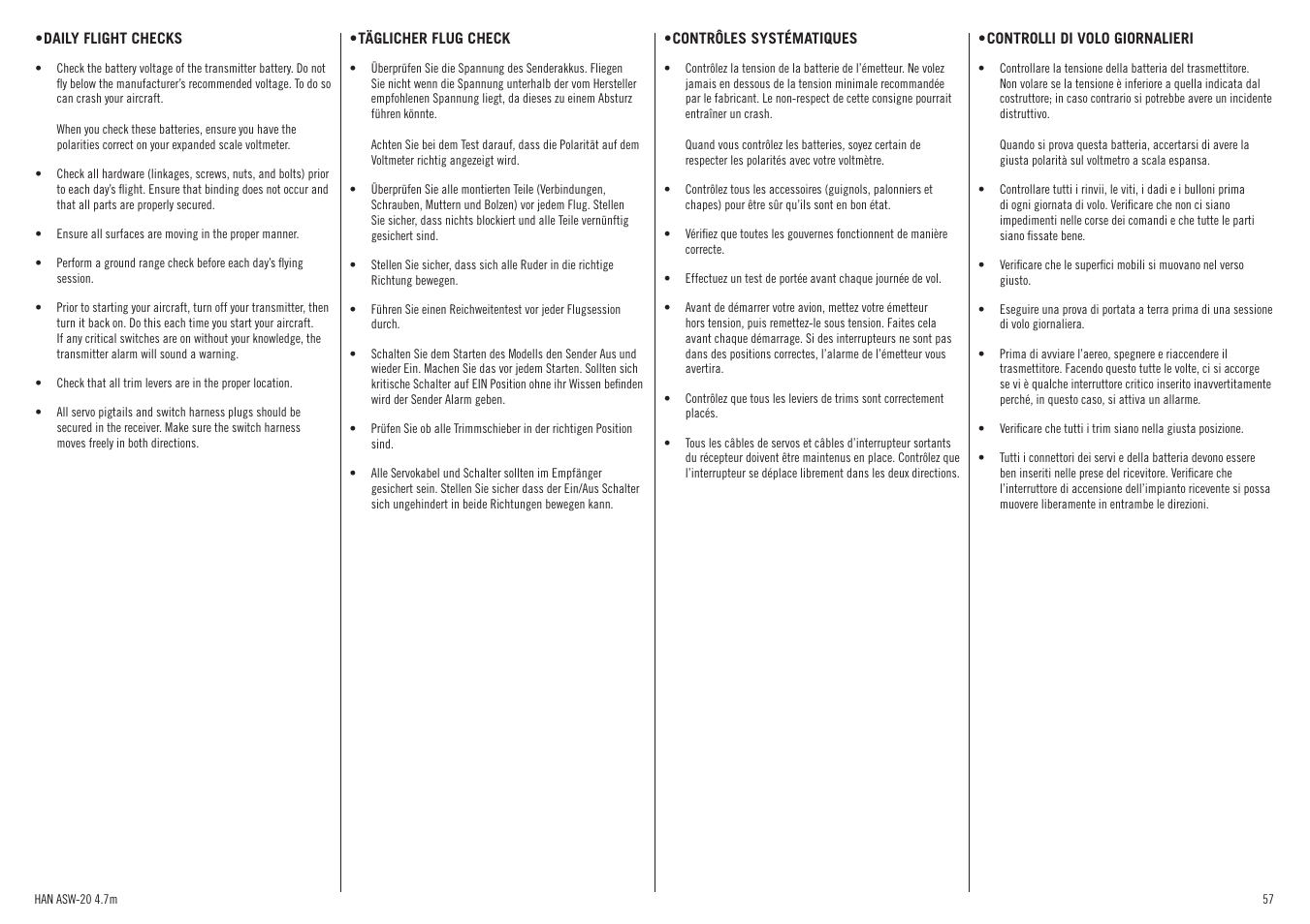 Hangar 9 ASW 20 4.7m ARF (2 boxes) User Manual | Page 57 / 68
