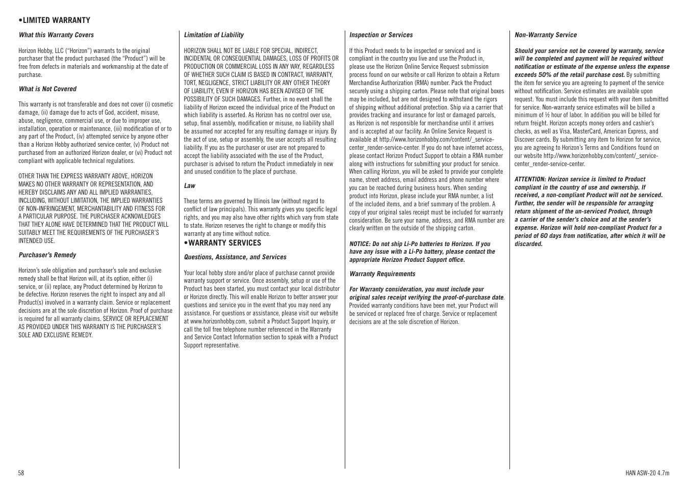 Hangar 9 ASW 20 4.7m ARF (2 boxes) User Manual | Page 58 / 68