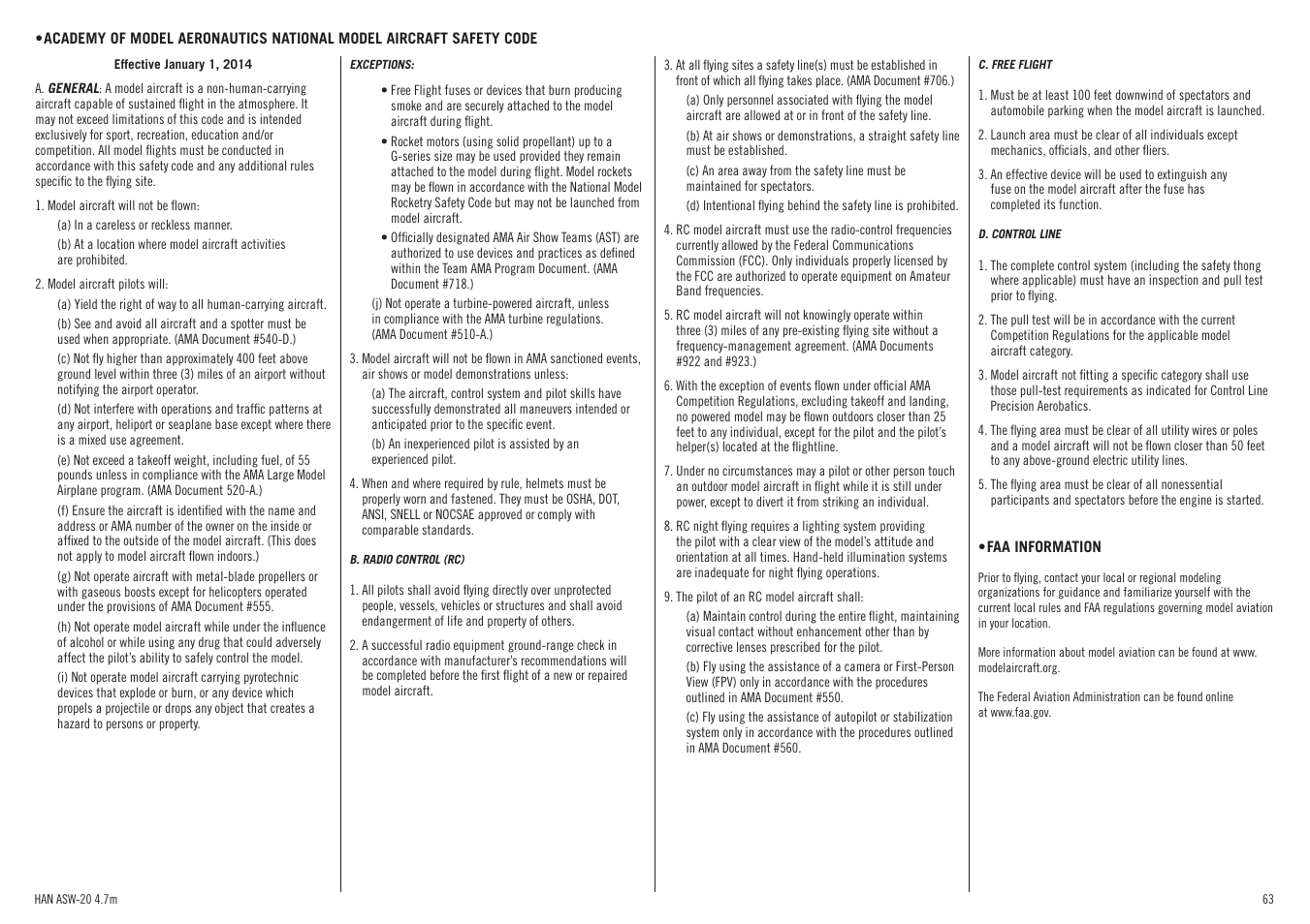 Hangar 9 ASW 20 4.7m ARF (2 boxes) User Manual | Page 63 / 68