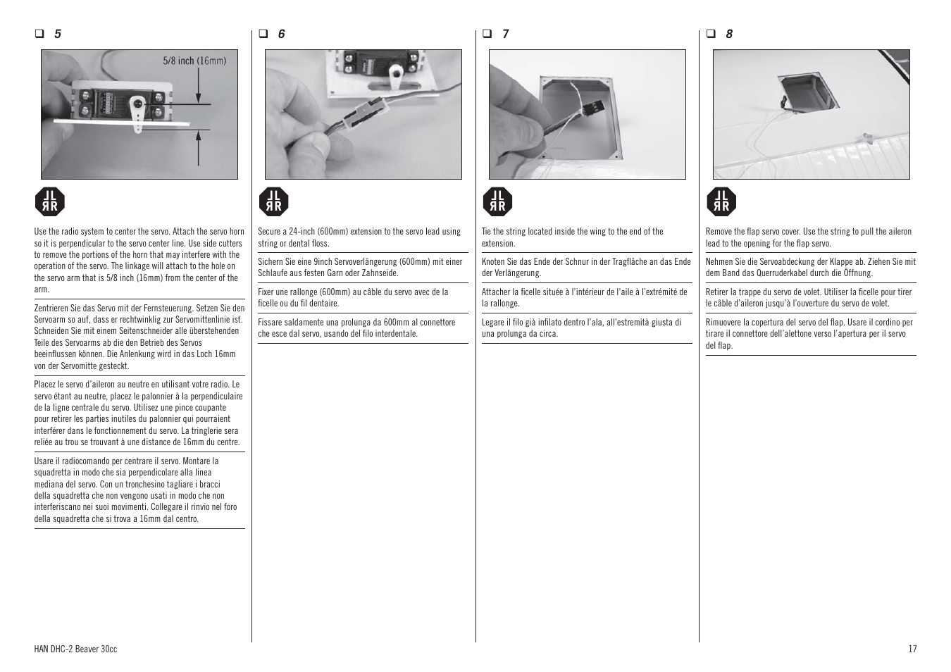 Hangar 9 DHC-2 Beaver 30cc ARF (2 boxes) User Manual | Page 17 / 68