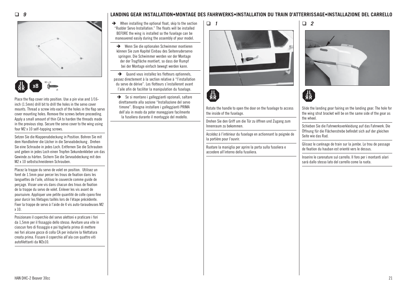 Hangar 9 DHC-2 Beaver 30cc ARF (2 boxes) User Manual | Page 21 / 68