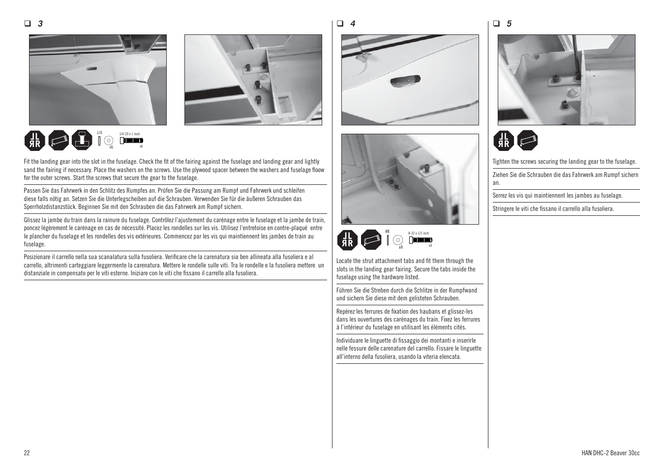 Hangar 9 DHC-2 Beaver 30cc ARF (2 boxes) User Manual | Page 22 / 68