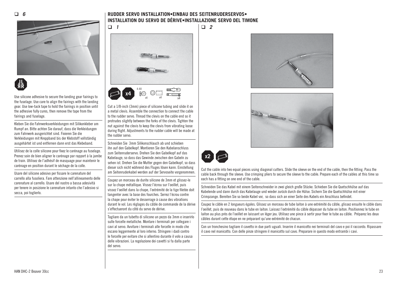 Hangar 9 DHC-2 Beaver 30cc ARF (2 boxes) User Manual | Page 23 / 68