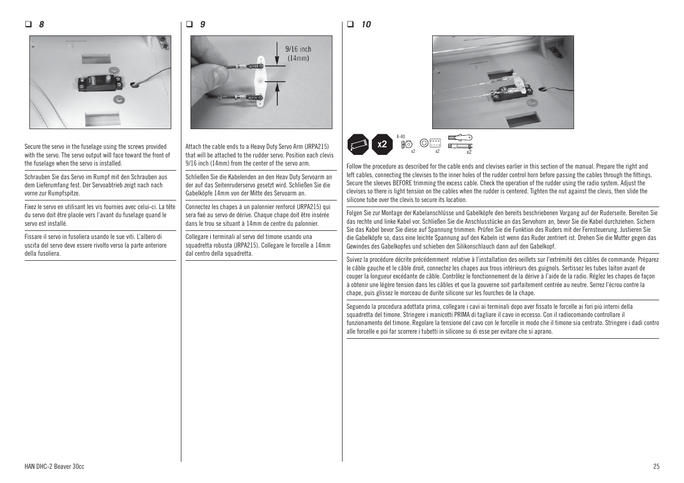 Hangar 9 DHC-2 Beaver 30cc ARF (2 boxes) User Manual | Page 25 / 68